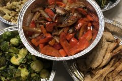 chicken fajitas, and roasted vegetables