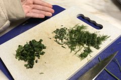 chopped fresh herbs:  dill and basil