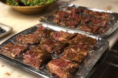 marinated skirt steak waiting to be grilled