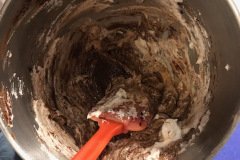 mixing cupcake batter