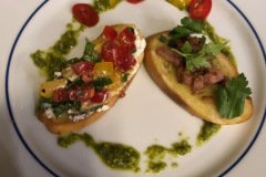 The A team made two different crostinis for the judges