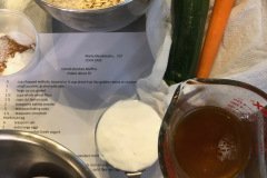 mise en place for CARROT-ZUCCHINI MUFFINS