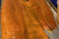 mustard glazed salmon ready for the oven