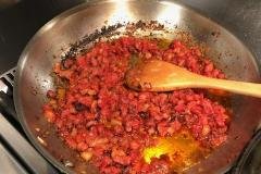 amatriciana sauce in the making