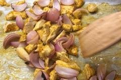 chicken Schwarm and red onion