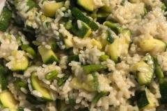 risotto with zucchini and asparagus