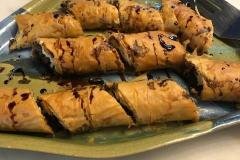 mushroom and goat cheese strudel