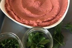beautiful beet hummus-slightly sweet!