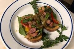 Finished crostini-ready for the judges