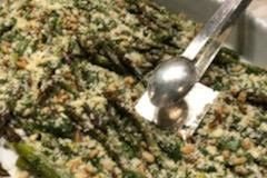 asparagus finished with gremolata topping.