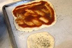 home made pizza in process