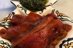 roasted peppers with pesto sauce