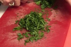 chopping parsely