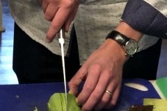 prepping avocado for avocado toast