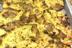 Smashed Yukon Gold potatoes