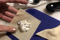 home made cheese ravioli as a side