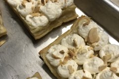 napoleons topped with cream