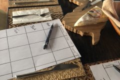 judges table with score sheet
