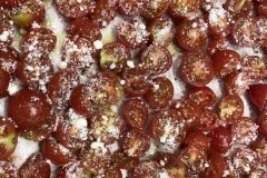 Roasted cherry tomatoes with parmesan cheese