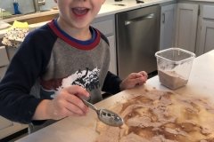 Whisking eggs for French toast