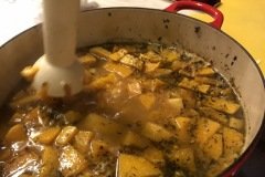 Immersion blender to puree the butternut squash soup
