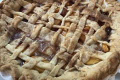Love the lattice top to the peach pie!