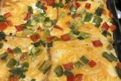 egg strata with peppers and scallions
