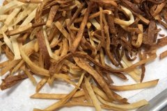 frizzled tortilla strips for our salad