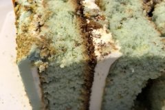 inside of the truck-pistachio cake with white chocolate ganache filling