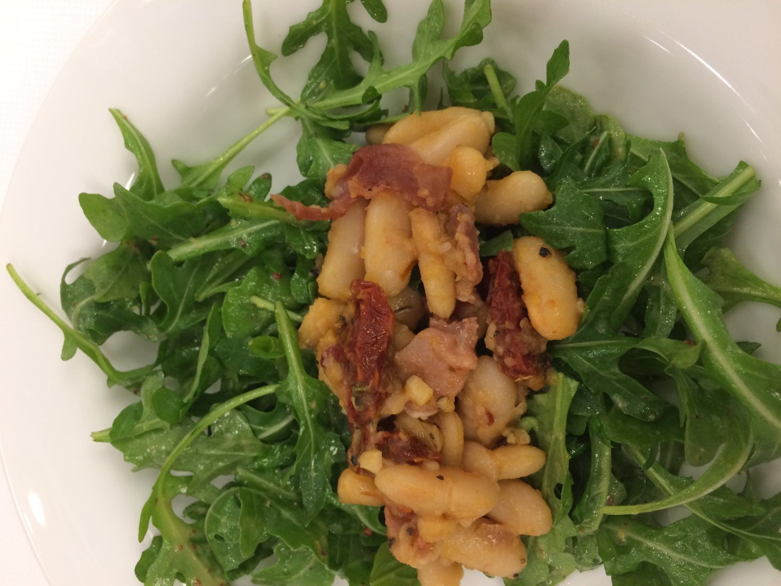 Arugula Salad with White Beans and Prosciutto