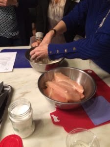 The chicken is ready to be coated